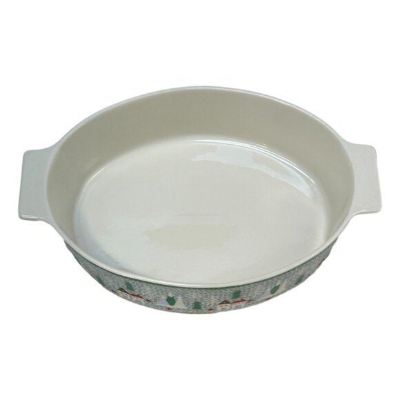 Graces Bake Shop JOY Oven Safe Oval Casserole Lidded Baker Christmas Village - Picture 5 of 12